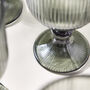 Palermo Set Of Four Grey Ribbed Wine Glasses, thumbnail 5 of 7