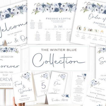 Wedding Thank You Cards Winter Blue Florals, 5 of 6