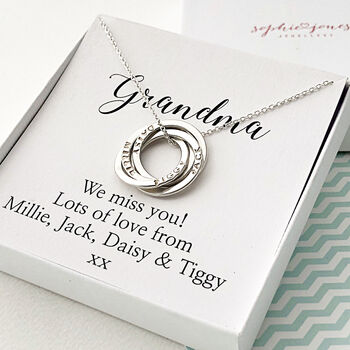 Personalised Interlinked Rings Necklace, 12 of 12