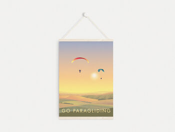 Go Paragliding Travel Poster Art Print, 6 of 8