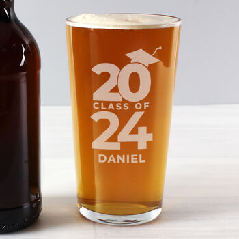Graduation Gifts Class Of Graduation Pint Glass Personalised, 6 of 6