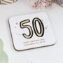 Personalised 50th Birthday Coaster Gift, thumbnail 1 of 2