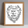 Personalised Mr And Mrs Wedding Tattoo Gift Print, thumbnail 5 of 5