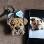 Personalised Crochet Dog Face Keyring Letterbox Gift, thumbnail 8 of 12