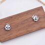 Sterling Silver Ladybird Stud Earrings, thumbnail 6 of 9