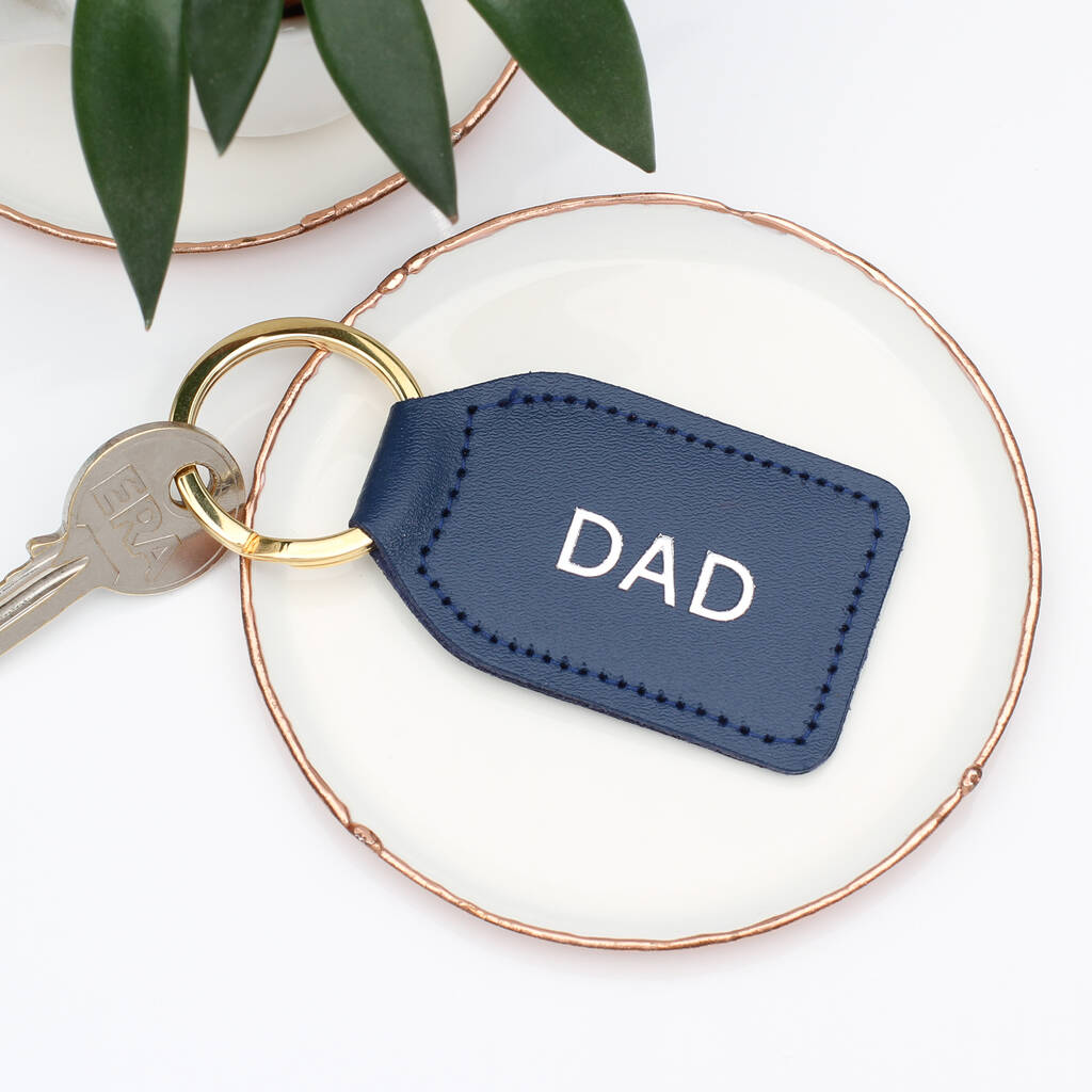 Personalised Embossed Initials Leather Keyring By Hurleyburley man