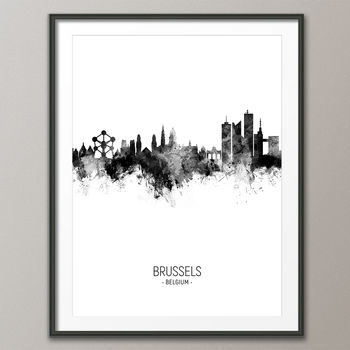 Brussels Skyline Portrait Print And Box Canvas, 4 of 5