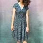 Two Toned Teal And Gunmetal Baroque Lace Dress, thumbnail 1 of 4
