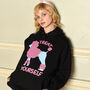 Treat Yourself Poodle Women's Slogan Hoodie, thumbnail 3 of 5