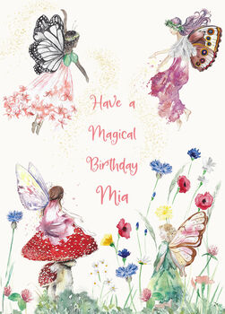 Custom Flower Fairies Watercolour Greetings Card, 3 of 6