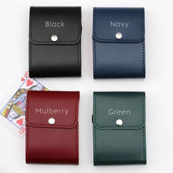 Personalised Leather Patch Playing Card Holder And Cards, 2 of 3