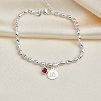 Personalised Silver Birthday Birthstone Bracelet, 6 of 9