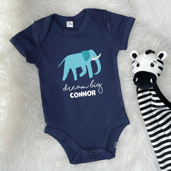 Elephant Dream Big Personalised Jungle Babygrow, 7 of 8