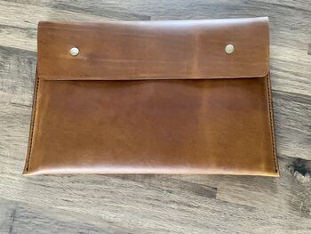 Personalised A4 Tan Leather Documents Folder, 7 of 11