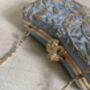 Handcrafted Raw Silk Rectangular Blue Clutch, thumbnail 8 of 10