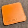 Personalised Stamped Tan Leather Coaster, thumbnail 6 of 12