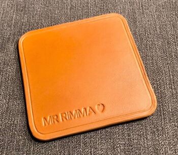 Personalised Stamped Tan Leather Coaster, 6 of 12
