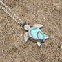 Meno Sea Turtle Paua Silver Pendant, thumbnail 6 of 10