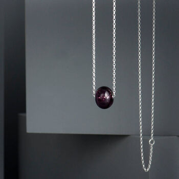 Sterling Silver Glass Sphere Necklace, 5 of 8