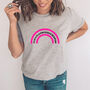 Ladies Neon Leopard Rainbow T Shirt, thumbnail 1 of 2