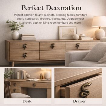 Antique Brass Serpent Drawer Knob, 4 of 9