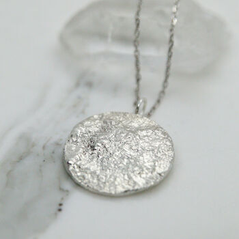 Mini Moon Or Full Moon Necklace In Eco Sterling Silver, 4 of 6