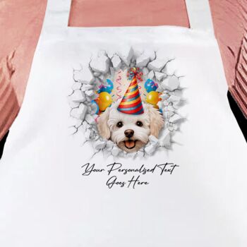 Personalised Bichon Frise Birthday Break Through Dog, 3 of 9