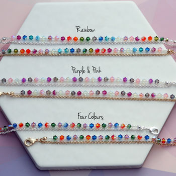 Rainbow Crystal Bead Bracelet, 9 of 11