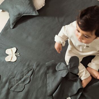 Organic Linen Playmat In Sand, 5 of 7