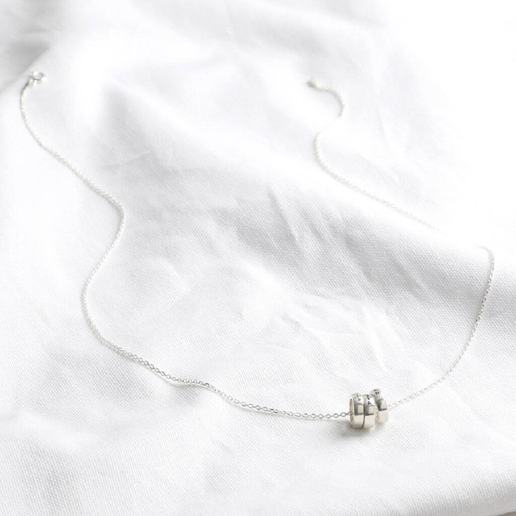 Personalised Sterling Silver Disc Bead Necklace By Lisa Angel