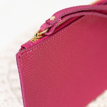 Hot Pink Leather Clutch Purse, 2 of 9