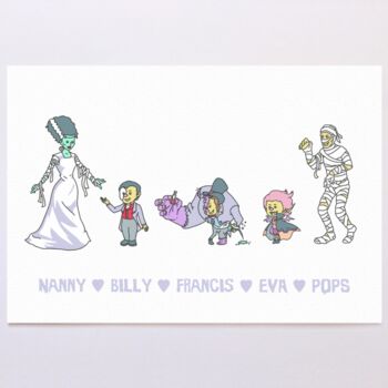 Personalised Monsters Family Print, 6 of 10