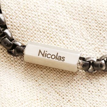 Personalised Men's Stainless Steel Chain Bracelet, 2 of 2