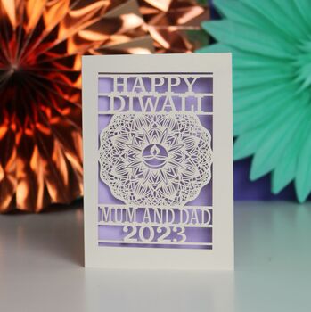 Personalised Papercut Diwali Mandala Card A5, 4 of 9