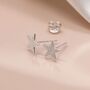 Sterling Silver Textured Star Stud Earrings, thumbnail 3 of 10