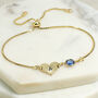 Gold Plated Initial And September Birthstone Bracelet, thumbnail 1 of 6