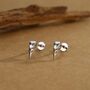 Sterling Silver Bird Skull Internally Threaded Flat Back Earrings, thumbnail 1 of 12