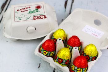 Personalised Egg Box With Foiled Chocolate Eggs, 2 of 4