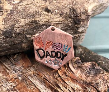 Copper Hexagonal Keyring For Dad, 2 of 2