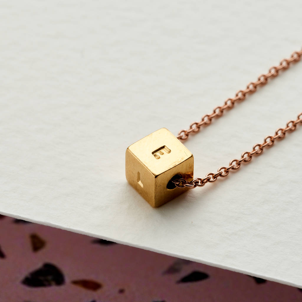 Personalised Cube Necklace By Posh Totty Designs