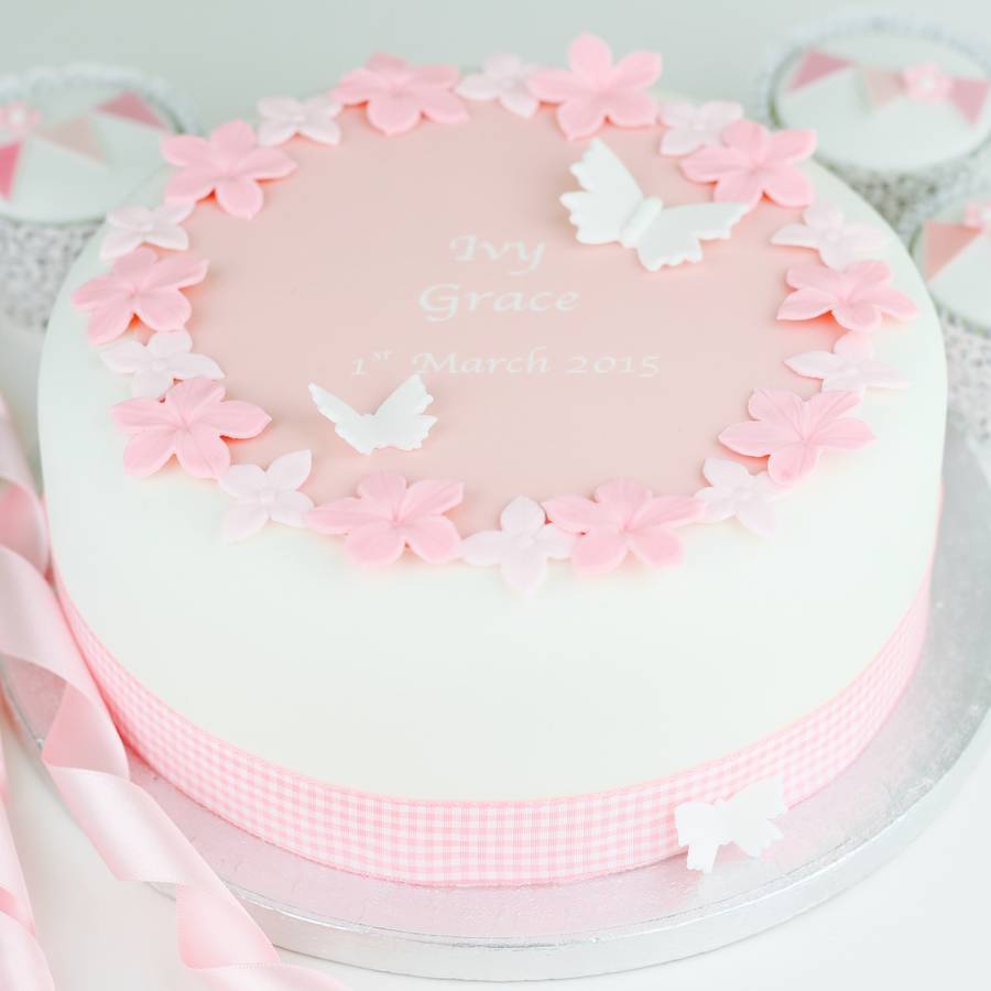 Personalised Girls Christening Cake Decoration Kit By