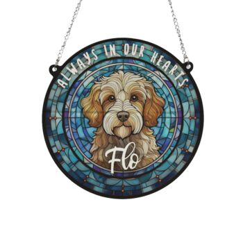 Cavapoo Brown And White Memorial Suncatcher, 2 of 6