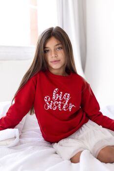 Christmas Big/Little Sibling Embroidered Sweatshirt Jumper Brother And Sister Available, 6 of 12