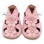 Dotty Fish Pink Flower Soft Leather Sandals With Barefoot Soles, thumbnail 5 of 7