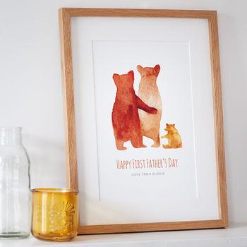 Personalised First Father's Day Bear Family Print, 2 of 7