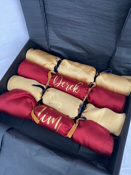 Personalised Reusable Gold Christmas Crackers, 4 of 6