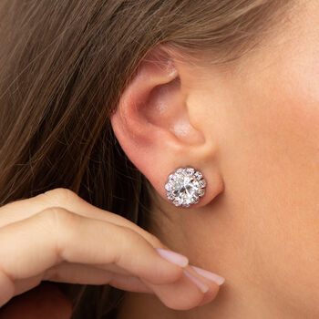 Swarovski Crystal Flower Shaped Stud Earrings, 4 of 5
