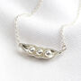 Personalised Sterling Silver Peas In A Pod Necklace, thumbnail 6 of 9