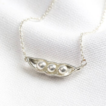 Personalised Sterling Silver Peas In A Pod Necklace, 6 of 9