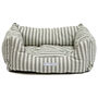 Mutts And Hounds Boxy Dog Bed Grey Stars And Charcoal Stripe Or Flintstripe Brushed Cotton, thumbnail 7 of 8